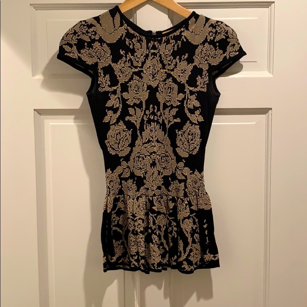 Ronny Kobo zip back knit peplum top